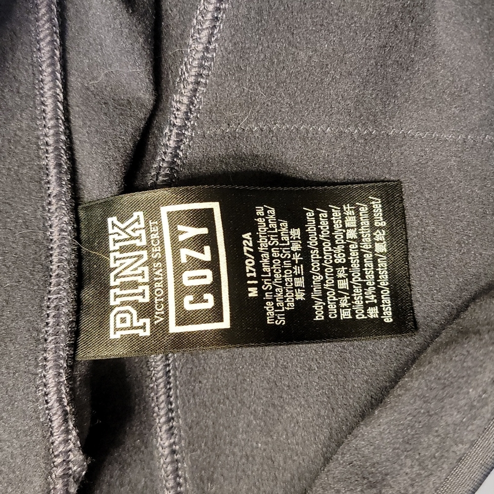 Victorias secret pink cozy fleece lined leggings charcoal grey size medium
